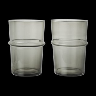Ferm Living Boya drinkglas hoog 45 cl 2-pack Smoked Grey