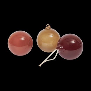 Ferm Living Glass bauble kerstballen L Ø10 cm 3-delig Roseate Opaque