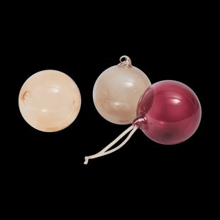 Ferm Living Glass bauble kerstballen L Ø10 cm 3-delig Roseate Translucent