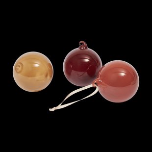 Ferm Living Glass bauble kerstballen M Ø8 cm 3-delig Roseate Opaque