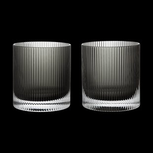 Ferm Living Ripple tumbler glas 25 cl 2-pack Smoked Grey