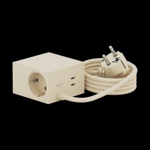 Kord Cuboid+ stopcontact USB-C 30W 2 m Pearled Ivory