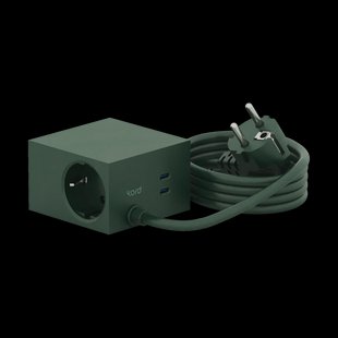 Kord Cuboid+ stopcontact USB-C 30W 2 m Dark Green