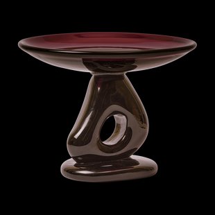 Ferm Living Damo glass centerpiece schotel Ø30 cm Dark grape