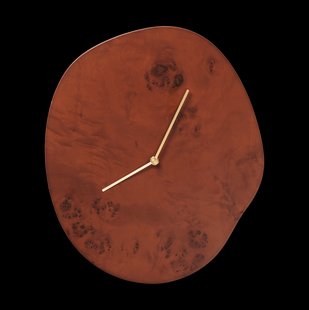 Ferm Living Melt wandklok 28x33 cm Dark stained burl