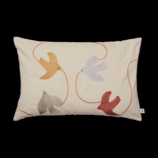 Ferm Living Swif bird geborduurde kussenhoes 40x60 cm Multi