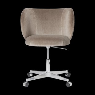 Ferm Living Rico eetkamerstoel op wielen Devoré Velvet Flint Grey