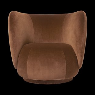 Ferm Living Rico lounge chair fauteuil Devoré velvet-Rust
