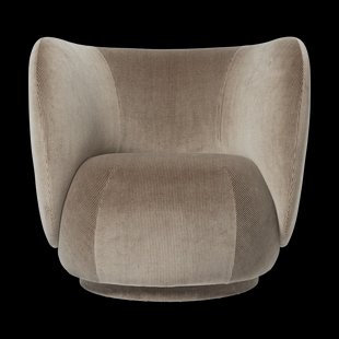 Ferm Living Rico lounge chair fauteuil swivel Devoré velvet-Flint grey