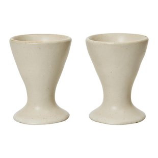 Ferm Living Flow Egg Eierdopjes Set Van 2 Off White Speckle