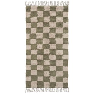 Ferm Living Mara Washable Vloerkleed 80x150 Elm Green/Warm Sand