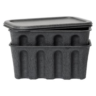 Ferm Living Paper Pulp Opbergdozen Small Set Van 2 Charcoal
