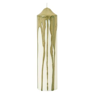 Ferm Living Dryp Pillar Kaars H20 Olive Green