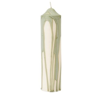 Ferm Living Dryp Pillar Kaars H20 Tea Green