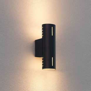 Konstsmide Buitenwandlamp Cuneo, zwart, hoogte 25 cm, metaal, up/down