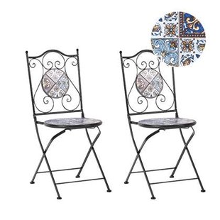 Beliani - CIVITA - Tuinstoel set van 2 - Zwart - Metaal