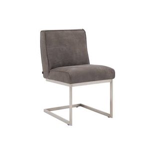 Goossens Eetkamerstoel Tomleuning - Leder zonder armleuning