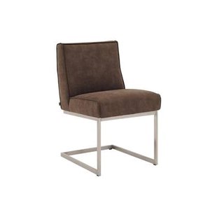 Goossens Eetkamerstoel Tomleuning - Leder zonder armleuning