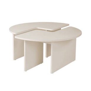 Calicosy - Set van 2 Salontafels MOIRA - B90 cm - WIt Houtlook