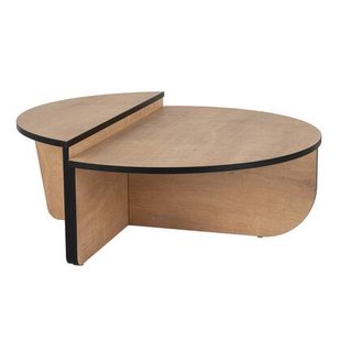 Calicosy - Set van 2 salontafels B90 cm - ORION - Zwart & Eikenlook