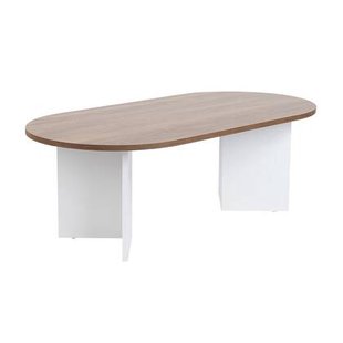 Calicosy - Ovale salontafel B119 cm - IRIS - Walnootlook & Wit