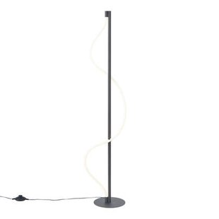 QAZQA Moderne vloerlamp zwart incl. LED 3-staps dimbaar - Twirl
