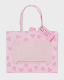 HEMA Cadeautas 24x11x20cm hartjes roze
