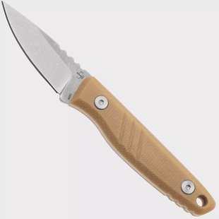 Böker Plus Five Point Nine 02BP0008 Stonewashed 440C, Brown Micarta, vaststaand mes