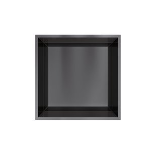 Hotbath &MORE Inbouwbox of inbouwnis - 30x30x10 - Geborsteld zwart PVD BOX030MBP