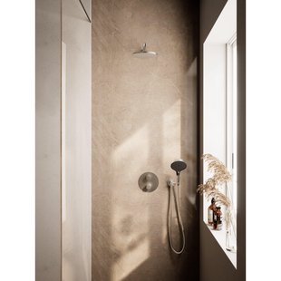 Hotbath COBBER Regendoucheset - inbouwkraan - thermostatisch - 20cm hoofddouche - handdouche - geborsteld nikkel SWIBS12AGN