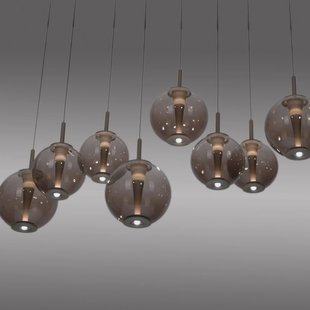 PURE LED hanglamp E-Infinity brons/amber, 198 cm, 10-lamps