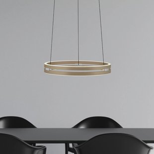 PURE LED hanglamp E-Loop, brons, Ø 50 cm, aluminium CCT