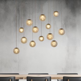 PURE LED hanglamp Popup, brons/amber, lengte 100 cm 13-fl.