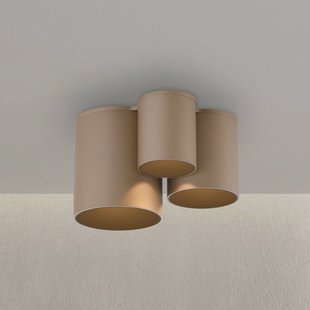 PURE LED badkamer plafondlamp Point, bronskleurig, 18 cm, 3-lamps.