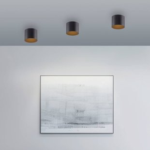 PURE LED badkamer plafondlamp Point, zwart, Ø 18 cm, IP44