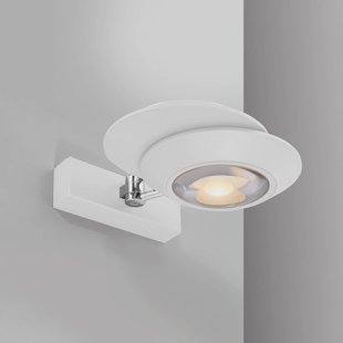 PURE LED wandlamp Oculis, wit, 30 cm, ijzer/glas, 2-lamps.