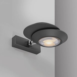 PURE LED wandlamp Oculis, zwart, 30 cm ijzer/glas, 2-lamps.