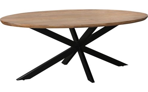 Goossens Eettafel Nilo, Ovaal 210 x 100 cm