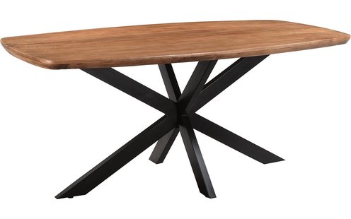 Goossens Eettafel Nilo, Semi rechthoekig 180 x 90 cm