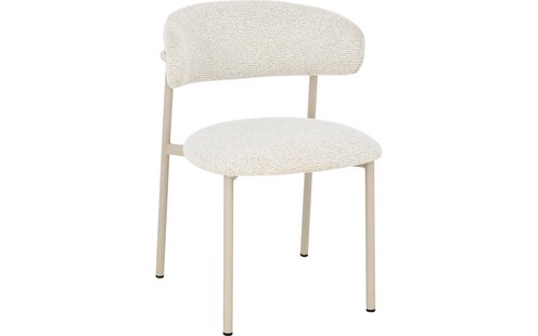 Goossens Basic Stoel Siem beige stof leuning,