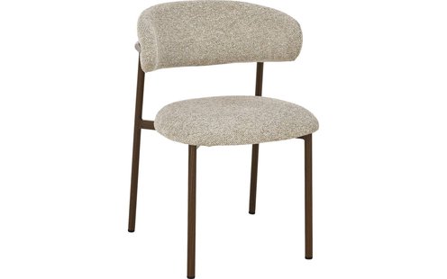 Goossens Basic Stoel Siem beige stof leuning,