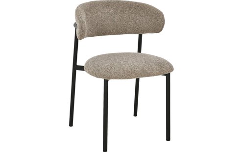 Goossens Basic Stoel Siem bruin stof leuning,