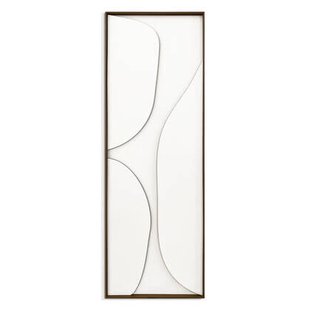 by fonQ Raised Abstraction Schilderij - Connection - 40 x 118 cm - Bordeaux / Walnoot