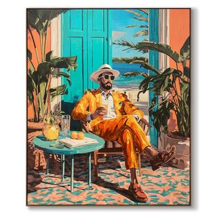 by fonQ Tropic Gent Schilderij 100 x 120 cm - Walnoot