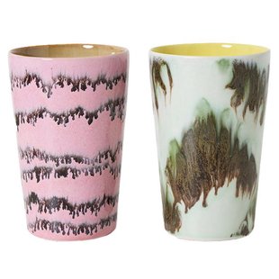 HKliving 70&#039;s Ceramic Thee Mokken Set Van 2 Baroque