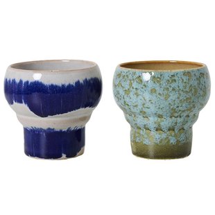 HKliving 70&#039;s Ceramic Lungo Koffie Mok Set Van 2 Symbolist