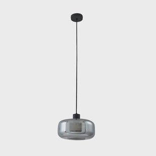 Hildur hanglamp, Ø 28,5 cm, 1-lamp, grijs, glas Lindby - Woonkamer - 1 lamp