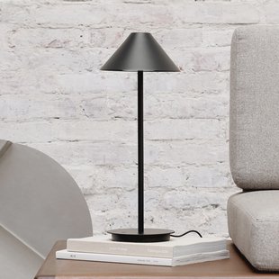 Keglen 175 Taffellamp Base 3000K Black Louis Poulsen - Woonkamer - Designer - Metaal - Met lampenkap