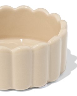 HEMA Kaarsonderzetter ⌀10cm keramiek ribbel zand (zand)