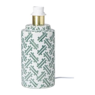 Lampvoet keramiek - wit/groen - ø12x22 cm